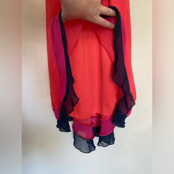 Girls Paper Doll Layered Sun Dress, Navy Pink Red, Tank, Size 10 Medium/large - Picture 3 of 8